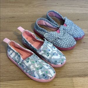 TOMS Kids Tiny Grey Loveable Llama Alpargatas Slip On Size 11